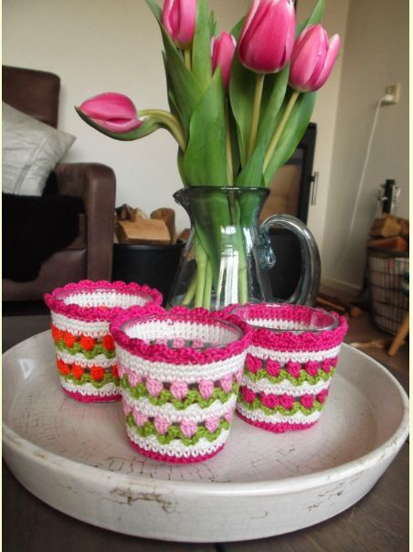 Crochet Candle Holder, Crochet Jar Covers, Crochet Candle, Jar Covers, شال كروشيه, Crochet Blanket Pattern Easy, Crochet Easter, Crochet Baskets, Crochet Plant