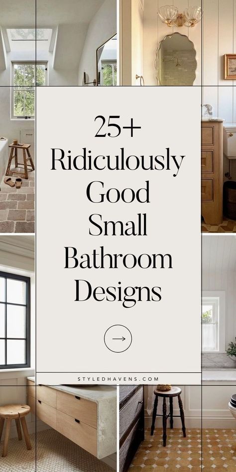 On the hunt for the best small bathroom inspiration? Whether your bathroom style is more simple & minimalist or you love the cottage core feel of a vintage small bathroom design, these small bathroom ideas are sure to inspire you! (Save to your small bathroom remodel board for later!) Simple Bathroom Renovation Ideas, Small En Suite Bathroom Ideas, Modern Minimalist Small Bathroom, Small En Suite Ideas, Small Bathroom Inspiration Modern, En Suite Bathroom Ideas, Small Bathroom Renos, Small Bathroom With Tub, Small Bathroom Styles