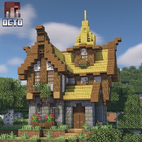 Bluenerd Minecraft, Apiary Minecraft, Medieval Houses Minecraft, Minecraft Blacksmith House, Medieval Builds, Minecraft Castle Designs, Minecraft Starter House, Minecraft Things, Minecraft Interior Design