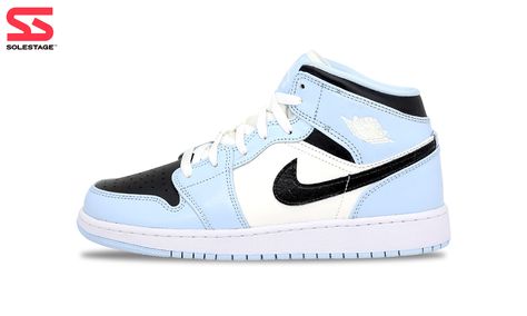 Ice Blue Jordans, Air Jordan Ice Blue, Air Jordans 1 Mid, Ice Blue Jordan 1 Mid, Air Jordan 1 Mid Blue, Jordan 1 Mid Mixed Textures Blue, Blue Air Jordan 1, Nike Jordan 1 Mid, Air Jordan 1 Mid Gs