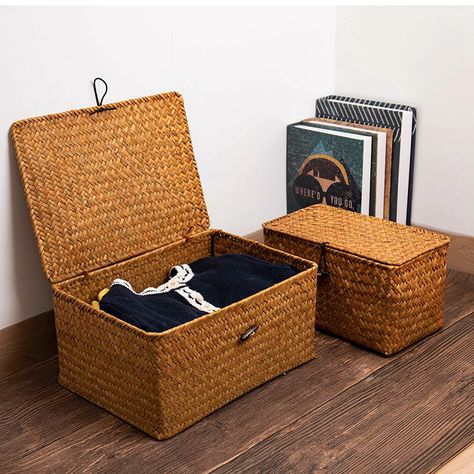 Woven Storage Baskets, Laundry Basket With Lid, Blue Slime, Storage Baskets With Lids, Laundry Basket Organization, Stationary Items, Lidded Baskets, Toy Storage Baskets, Basket With Lid