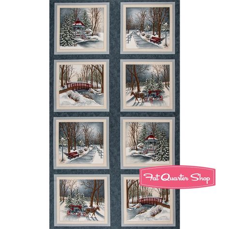 Attic Window Quilts, Snowflake Quilt, Panel Quilt Patterns, Fabric Panel Quilts, Blue Panels, Christmas Gift Tags Printable, Quilt Border, Picture Quilts, Fabric Kit