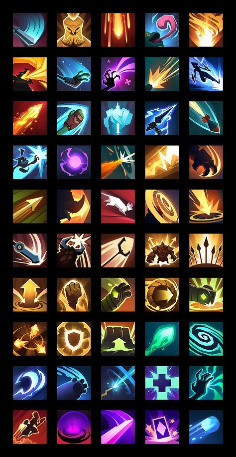 ArtStation - Skill Icons for Gigantic, Nick Wiley Game Items Design, Ui Game Design, Video Game Icons, Skill Icon, Game Icon Design, Icon Game, Idle Game, Game Card Design, Gfx Design