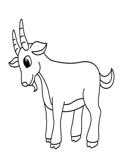 Goat Outline Drawing, Goat Cartoon Drawing, Goat Outline, Goat Drawing, Outline Drawing, Cartoon Drawing, Outline Drawings, Pumpkin Carving, Cartoon Drawings