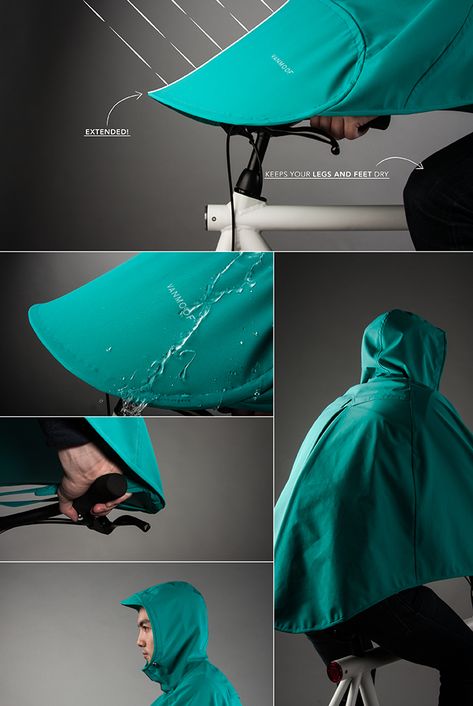 BONCHO, the bike poncho by VANMOOF — Kickstarter Bike Gadgets, Kombi Motorhome, Velo Vintage, Cycling City, Urban Cycling, Urban Bike, I Want To Ride My Bicycle, Cool Bike Accessories, Bike Rider