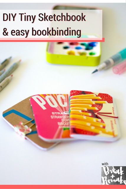 Diy Mini Sketchbook, Mini Journal Diy, Easy Bookbinding, Sketchbook Making, Mini Sketchbook Ideas, Diy Tiny Books, Diy Sketchbook, Tiny Sketchbook, Mini Sketchbook