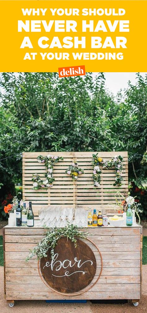 Whiskey Bar At Wedding, Wedding Cash Bar Ideas, Diy Bar For Wedding Receptions, Bars At Weddings Reception, Wedding Bar Ideas Diy, Cash Bar Wedding Sign, Diy Bar Wedding, Cash Bar Wedding, Bar Signs For Wedding