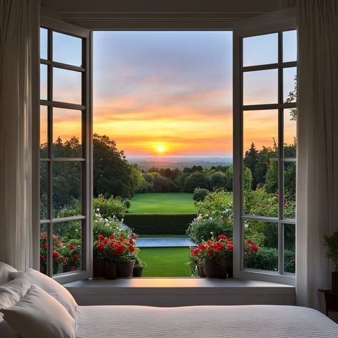 Looking out through a large open window next to your bed I c... by healingdream - Playground Open Window, Create Art, Image Generator, Large Windows, Social Media Posts, Creating Art, Art Ideas, Social Media, Media