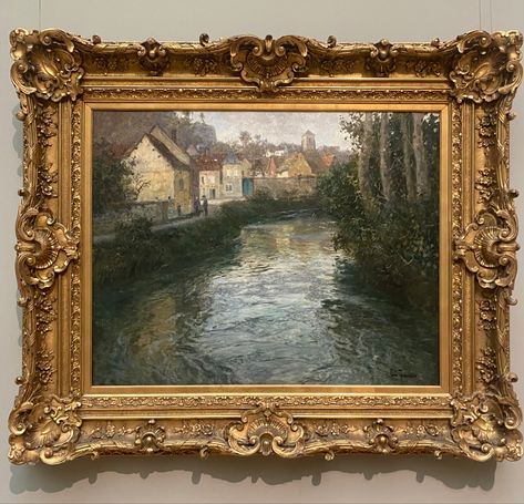 Met museum, 1899, oil painting, aesthetic river painting, cottages, paintings, gold frames, museums, painting of houses, painting pf trees, painting of a river, NYC museum, Art, Aesthetic Art, Art Aesthetic, aesthetic paintings. Rambrant Painting, 1899 Aesthetic, Museum Paintings, River Painting, Baroque Art, Old Frames, Aesthetic Painting, Aesthetic Vintage, Dreamy Art