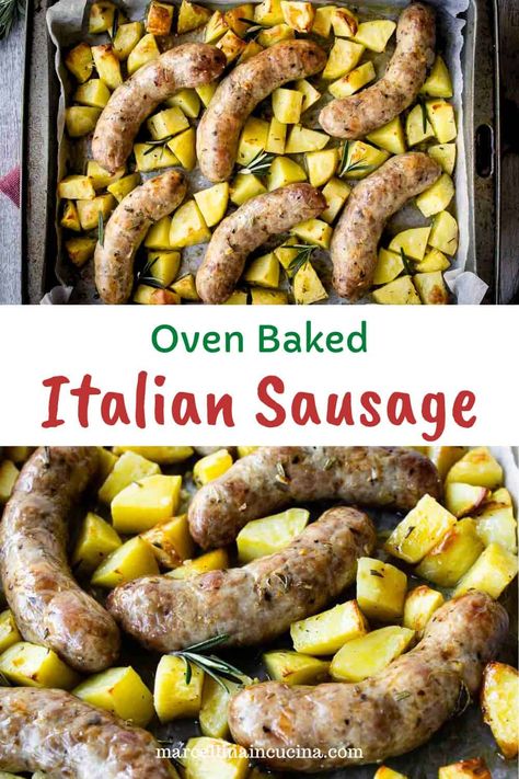 Baked Italian Sausage recipe is one of my easy, go-to favorites when I want a simple but tasty meal. It’s so simple to bake everything together in one pan. #BakedItalianSausage #BakedItalianSausageRecipe #BakedSausage Sausage Bake Recipes, Italian Sausage In Oven, Italian Sausage And Potatoes, Italian Sausage Bake, Bake Sausage In Oven, Sausage Dinners, Broccolini Pasta, Baked Italian Sausage, Italian Sausage Meatballs