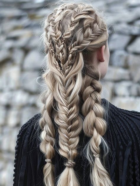 Braided Hairstyles: Pretty and Easy Braid Styles for Every Occasion Celtic Braided Hairstyles, Celtic Braids Women, Multi Braid Hairstyles, Nordic Braids, Elf Braids, Celtic Braids, Box Braids Knotless, Sporty Hair, Braids Fulani