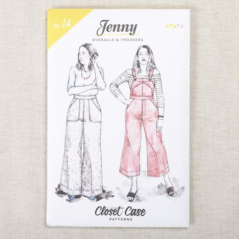 Dungarees Pattern, Painted Overalls, Overalls Style, Closet Core Patterns, Trousers Pattern, Trouser Pattern, Zipper Parts, Paper Sewing Patterns, Overalls Pants