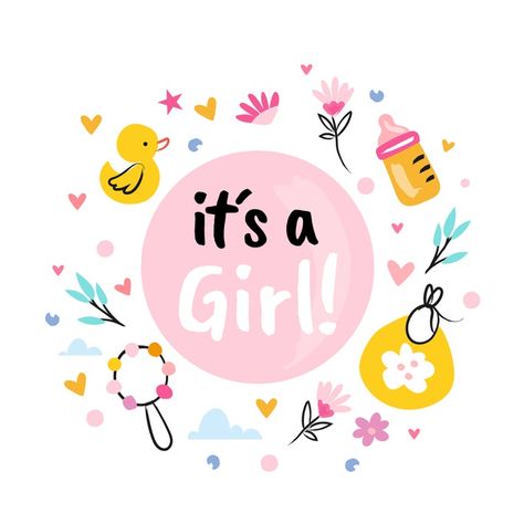 Baby shower (girl) with toys and flowers... | Free Vector #Freepik #freevector #banner Baby Quotes Pregnancy, Vom Avea Un Copil, Baby Diary, Pop Art Vintage, Baby Art Projects, Baby Icon, Baby Shower Girl