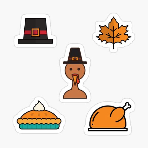 November Stickers, Turkey Stickers, Thanksgiving Drawings, Thanksgiving Stickers, Diy Thanksgiving, Star Work, Travel Scrapbook, Cool Stickers, Sticker Pack