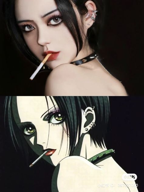 Nana Osaki Ear Piercings, Nana Ear Piercings, Nana Art Style, Nana Anime Cosplay, Nana Makeup Anime, Nana Osaki Haircut, Y2k Notion, Nana Osaki Makeup, Nana Drawing