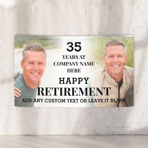 Retirement Banners Ideas, Retirement Plaque Wording, Retirement Banner Zazzle, Happy Retirement Banner, Retirement Party Banner, Retirement Banner, Indoor Banner, Retirement Party Gifts, Business Banner