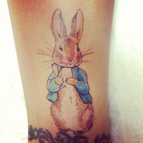 peter rabbit tattoo Peter Rabbit Tattoos, Beatrix Potter Illustrations, Rabbit Tattoo, Pink Tattoo, Bunny Tattoos, Rabbit Tattoos, Home Tattoo, Book Tattoo, Great Tattoos