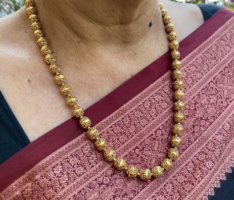 8mm nakshi balls with microplated polished Nakshi Balls, Plain Gold Necklace, Ram Temple, Mughal Jewelry, Antique Necklace Set, Gold Beaded Necklace, Traditional Indian Jewellery, Pakistani Jewelry, Gold Bead Necklace