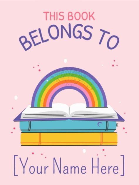 Cute, whimsical custom "This Book Belongs To" design featuring colorful clipart of a rainbow on a stack of books. The name can easily be personalized with your own! The perfect back-to-school gift or accessory for book lovers. A Stack Of Books, Name Sticker, Name Stickers, Stack Of Books, Back To School Gifts, Book Plates, A Rainbow, Book Lovers, Back To School