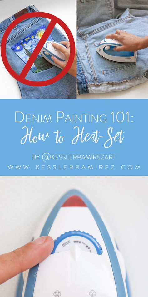 Tips For Painting On Denim, How To Paint On Jeans Diy, Best Fabric Paint For Denim, How To Paint A Jean Jacket, How To Paint On Denim, How To Paint Denim, Painting Denim Jeans, How To Paint Denim Jacket, How To Paint Jeans Diy