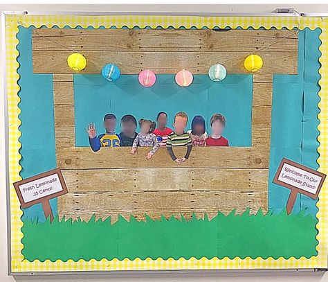 Lemonade Stand Bulletin Board, Kids Bulletin Boards, Summer Bulletin Boards, Birthday Bulletin Boards, Birthday Bulletin, Fresh Lemonade, Classroom Fun, Lemonade Stand, Book Week