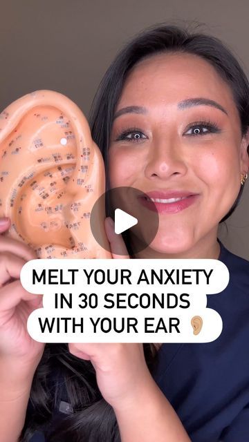 Dr. Eileen Li on Instagram: "Instantly melt your worries by massaging the Shenmen ear acupressure point for 30 seconds. I use this all the time in the clinic to help someone go into a deeper rested state. You can use this as needed or everyday, anytime. 👂🏼🫶🏼

Location: on the upper third of your ear, this sweet spot is known to reduce stress and promote relaxation.

Give it a try and feel the tension melt like 🧈 

Safe for everyone 🥰
No medical advice, just healthy tips ♥️

#anxietyrelief #mentalhealth #chinesemedicine #howto #stressedout #acupressure" Ear Pressure Points, Ear Acupressure Points, Ear Acupressure, Acupressure Point, Ear Pressure, Jaw Pain, Sinus Pressure, Internal Affairs, Acupressure Points