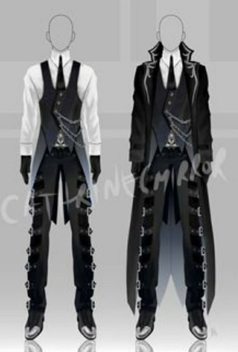 Butler Clothes Reference, Gunslinger Outfit Men, Anime Butler Outfit, Butler Outfit Men, Oc Clothes Outfit Ideas Male, Vampire Cosplay Men, Vampire Outfit Male, Vampire Outfit Drawing, Vampire Custome