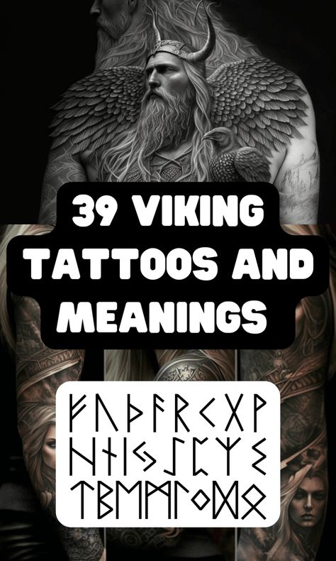 39 Viking Symbol Tattoo Designs and Their Powerful Meanings - On Your Journey Mens Norse Tattoo, Norse Tatoos Men, Norse Ruins Tattoo, Runes Tattoo Men, Raven Rune Tattoo, Viking Rune Tattoo Norse Symbols, Warrior Rune Tattoo, Norse Mythology Tattoo Men, Nordic Tattoo Meaning