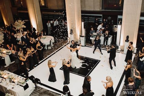 Take Me To The Oscars ~ WedLuxe Media Renewing Vows, Modern Wedding Ceremony, Black And White Wedding Theme, Elegant Winter Wedding, Modern Wedding Venue, Dance Floor Wedding, Nye Wedding, Wedding Event Design, West Wedding