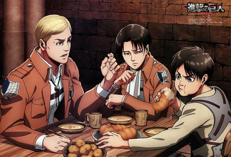 Erwin Smith, Eren Jaeger and Levi Ackerman Atack Ao Titan, Levi And Erwin, Titans Anime, Attack On Titan Funny, Attack On Titan Season, Attack On Titan Eren, Ciel Phantomhive, Attack On Titan Fanart, Attack On Titan Levi