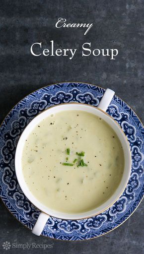 Homemade Cream Of Celery Soup, Cream Of Celery, Pureed Soup, Cream Of Celery Soup, Celery Soup, 140 Pounds, Simply Recipes, Creamy Soup, Healthy Nutrition