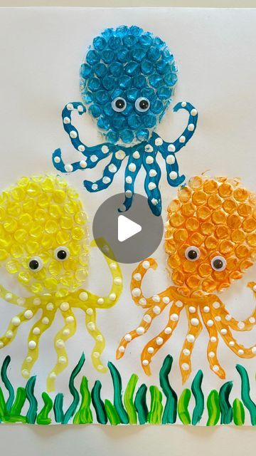 Mel  |  Early Childhood Educator on Instagram: "Bubble Wrap Octopus Art 🐙🐙

Follow @artsandcrafts4kids for more ideas! 🌟
.
.
.
#sensoryactivities #artsandcrafts #diyartsandcrafts #activitiesforkids #kidsactivities #earlychildhoodeducation #playlearningideas #octopus" Bubble Wrap Octopus, Octopus Projects For Kids, Summer Activities For Preschoolers Art Craft Ideas, Octopus Craft For Toddlers, Toddler Summer Art, Octopus Art For Kids, Octopus Craft Preschool, Bubble Wrap Activities, Sea Activities For Kids