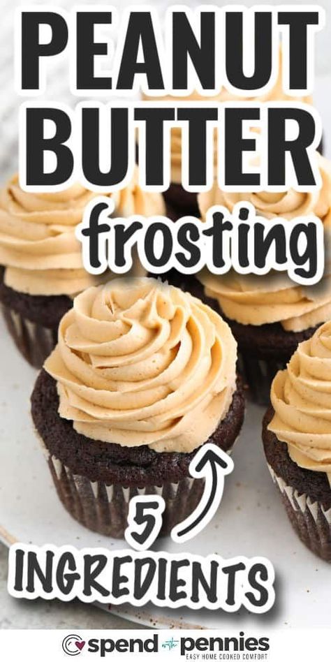 Add a little flavorful twist to the classic frosting with this easy to make peanut butter frosting recipe. Instead of the typical buttercream frosting or cream cheese frosting, this peanut butter icing is a delicious alternative! This is perfect for topping brownies, cookies, cakes, or cupcakes. #peanutbutterfrosting #peanutbutterfrostingrecipe #peanutbuttericing #spendwithpennies Peanut Butter Frosting Easy, Butter Frosting Recipe, Homemade Frosting Recipes, Peanut Butter Frosting Recipe, Peanut Butter Icing, Cheesecake Oreo, Frosting Recipes Easy, Icing Recipes, Cake Frosting Recipe