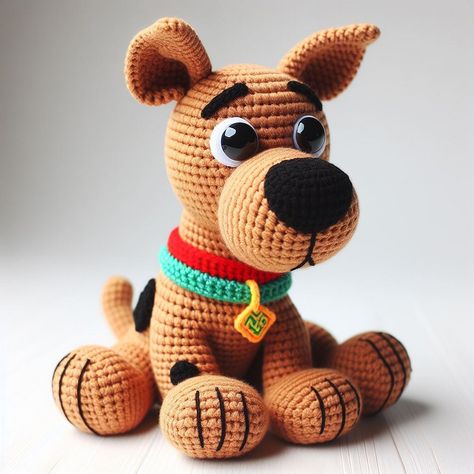 Crochet Scooby Doo Amigurumi Idea Scooby Doo Crochet Pattern Free, Crochet Scooby Doo, Character Crochet Patterns, Amigurumi Snail, Character Crochet, Crochet Cartoon, C2c Crochet Pattern Free, Boho Crochet Patterns, Crochet Bat