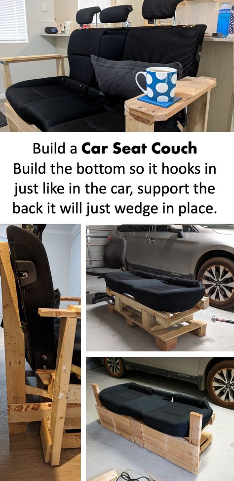 Car Seat Couch, Conversion Van, Diy Couch, Diy Recycle, Diy Chair, Van Conversion, Auto Body, Back Seat, Your Back