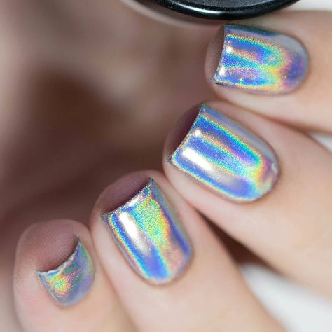 Whats Up Nails - Holographic Powder | Whats Up Nails Rainbow Unicorn Nails, Holographic Nails Acrylic, Kiss Nail Art, Simply Nailogical, Holographic Nail Powder, Up Nails, Kiss Nails, Nails Nailpolish, Unicorn Nails