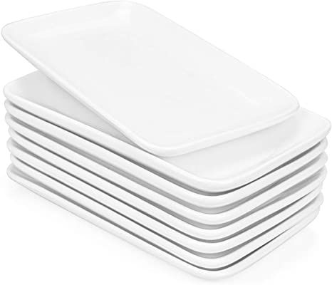 Foraineam Set of 8 Pieces 8 Inch Rectangular Porcelain Platters Dessert, Appetizer, Salad Plates White Serving Trays Fun Halloween Snacks, Appetizer Salad, Easy Halloween Snacks, Halloween Snacks For Kids, White Serving Tray, Bite Size Food, Plates White, Halloween Appetizers, Superbowl Snacks