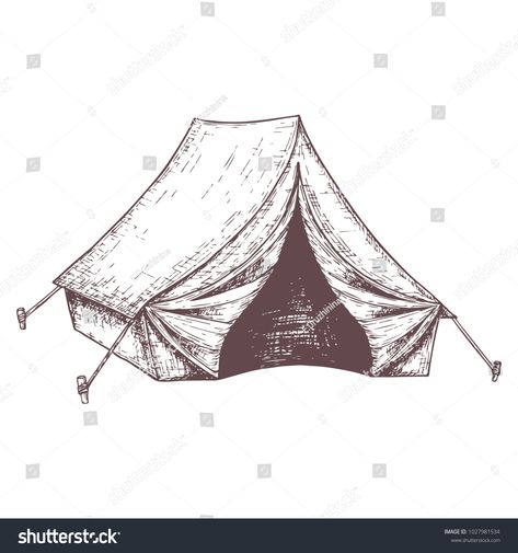 Camping tent for tourism, cartoon sketch illustration of travel equipment. Vector #Ad , #affiliate, #tourism#cartoon#Camping#tent Tent Camping Drawing, Camp Sketch, Tent Sketch, Tent Illustration, Tent Drawing, Camp Signs, Canvas Wall Tent, Camping Drawing, Bedouin Tent