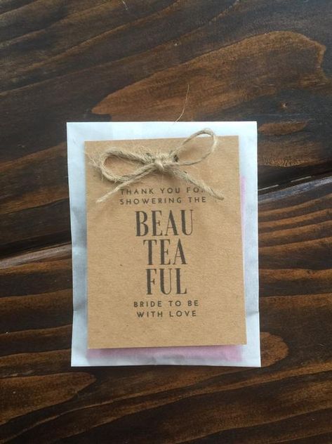 Each qty is a Set of 20 Modern Bride Tea Bag Favors for Bridal Teas and Bridal Showers Fully assembled and ready for gifting! Each tea bag favor is enveloped in a glassine pouch with a handmade tag tied with jute twine. Showers and weddings are a busy time for everyone and my fully assembled, ready Personalized Tea Bags, Tea Bag Favors, Bridal Shower Gift Bags, Rustic Bridal Shower Favors, Stash Tea, Tea Favors, Gold Wedding Favors, Elegant Wedding Favors, Bridal Favors