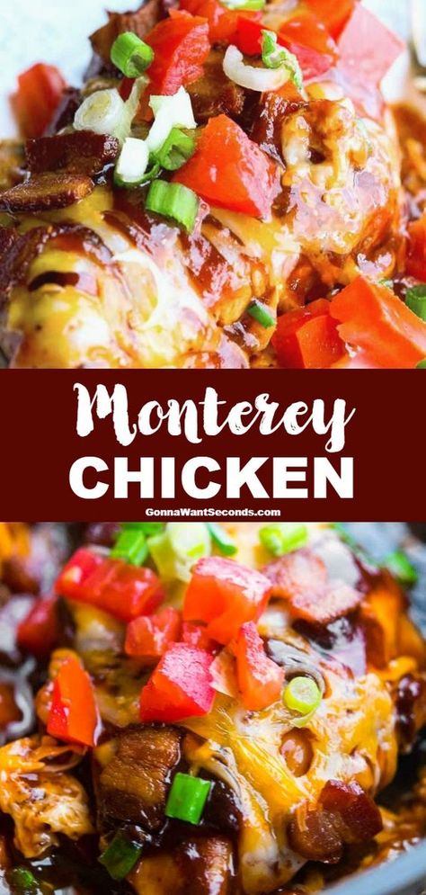 Monterey Chicken Monterey Chicken Skillet, Baked Monterey Chicken, Monetary Chicken, Monterey Chicken Bake, Chicken Monterey Recipe, Monterey Jack Chicken, Chicken Monterey, Build A Floating Bed, Chicken Lickin