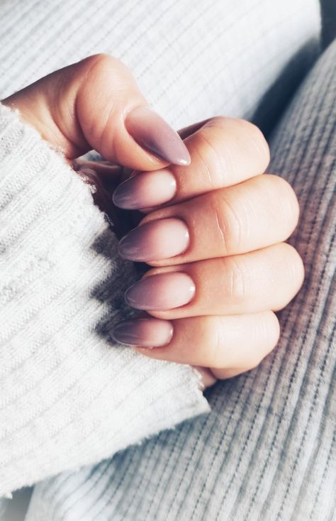 Ombre Taupe Nails, Matte Ombre Nails Almond, Plum And Mauve Nails, Mauve Gradient Nails, Gray And Mauve Nails, Gray Ombre Nails Almond, Ombre Mauve Nails, November Ombre Nails, Mauve Nails Short