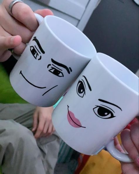 Matching Roblox Man & Woman Mug Cups ⭐️⭐️⭐️ For couples + friends & family 🩷 Shop in bio now ! 🔗⭐️ #roblox #robloxmemes #robloxmemes😂 #robloxart #robloxmeme #robloxgamer #robloxian #robloxgame #robloxavatar #robloxgames #robloxaesthetic #robloxfunny #robloxwomanface #womanface #manface #matching #matchingmugs #matchingcup #matchingcouples Mug Cups, Matching Friend, Couples Friends, Roblox Funny, Roblox Memes, Male Face, Matching Couples, Woman Face, Group Chat