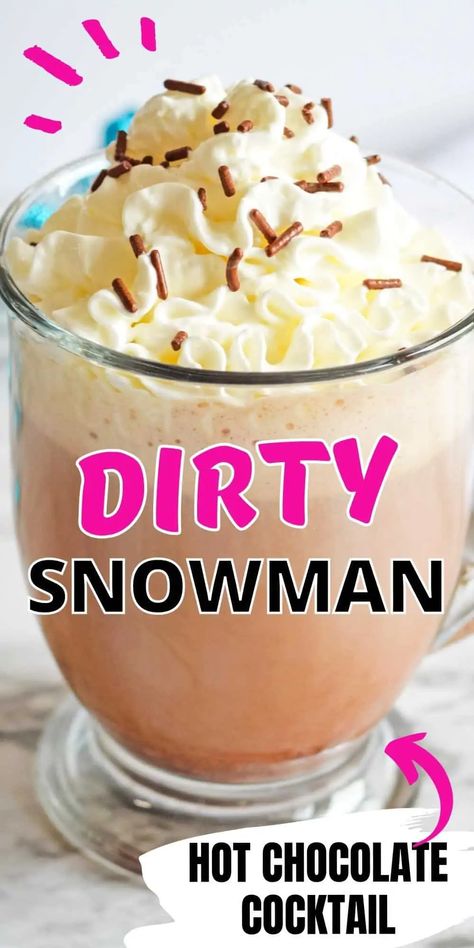 Baileys On Ice, Dirty Snowman Drink Recipe, Tipsy Snowman Drink, Yummy Holiday Drinks, Holiday Drinks Baileys, Dirty Snowman Drink Baileys, Coffee And Baileys Drinks, Holiday Drinks With Baileys, Alcoholic Beverages Recipes