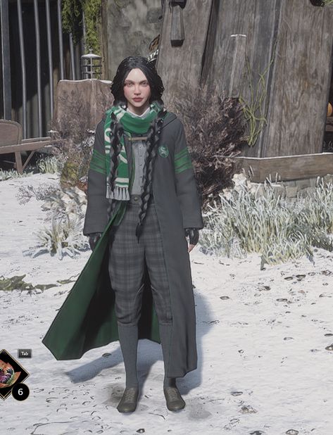 Female Hogwarts Uniform, Hogwarts Legacy Fashion, Hogwarts Uniform Redesign, Hogwarts Legacy Uniform, Hogwarts Legacy Outfits Female, Hogwarts Legacy Mc Female, Hogwarts Legacy Outfits, Slytherin Uniform Female, Hp Slytherin