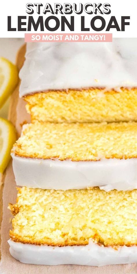 Hope Cake Recipe, Lemon And Vanilla Cake, Dessert Lemon Recipes, Lemon Loaf Recipe Starbucks, Lemon Loaf Bundt Cake, Lemon Loaf With Buttermilk, Desserts To Make With Lemons, Baking Recipes With Lemon, Star Bucks Lemon Loaf