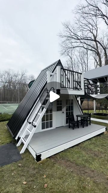 King Swings - Swing Sets & Playgrounds on Instagram: "🏡✨ Who's obsessed with this Custom Chalet A-Frame Playhouse? 🙋‍♀️ 

It’s the perfect playhouse for your little ones! The Chalet A-frame Playhouse is a versatile addition to our lineup, blending modern architecture with endless fun to keep the kids outside and active.

Let the adventures begin! 🌟❤️ Check the link in our bio to get started designing your own Chalet A Frame! 🔗 

#KingSwings #ChaletPlayhouse #OutdoorFun #PlaytimeMagic #ModernPlayground" Frame Playhouse, A Frame Playhouse, Modern Playground, Kids Forts, Swing Set, Play House, Baby Safe, And So The Adventure Begins, Outdoor Fun