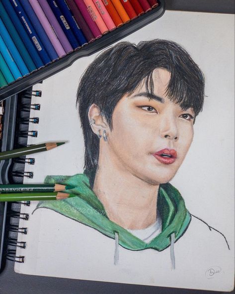 hwang inyeop drawing as han seojun! Hwang Inyeop Drawing, Hwang Inyeop Sketch, True Beauty, Drama, Male Sketch, Drawings, Beauty, Art