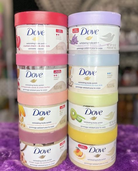 Dove Exfoliating Body Polish, Exfoliating Body Polish, Best Body Scrub, Body Hygiene, Shower Skin Care, Perfect Skin Care Routine, Rice Milk, Body Polish, Pretty Skin Care