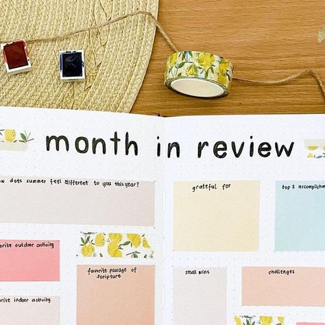 Art Bullet Journal, Month In Review, Bullet Journal Month, Bullet Journal Setup, Monthly Review, Plan With Me, Journal Inspo, Bullet Journal Spread, Bullet Journal Inspo