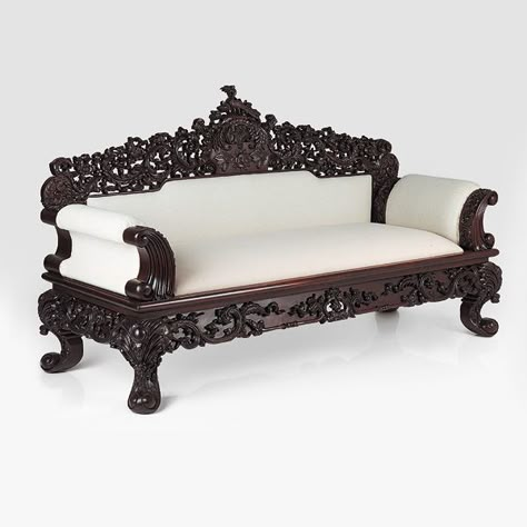 24-Hour Online Auction: Elegant Design -Mar 25-26, 2014 - Catalogue Indian Sofa Design, Diwan Cot Designs, Sofa Design Indian, Carving Sofa Design, Diwan Sofa, Indian Sofa, Carved Wooden Sofa, Wooden Carving Sofa Design, Wooden Carving Sofa